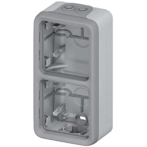 LEGRAND 069661 PLEXUS Boîte de surface verticale 2 éléments avec cônes gris