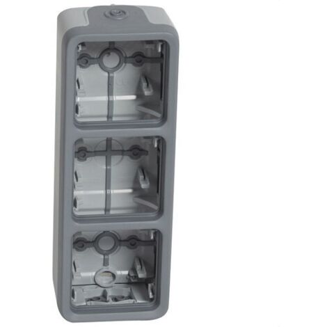 LEGRAND 069679 PLEXUS  Scatola a superficie verticale 3 posizioni grigia