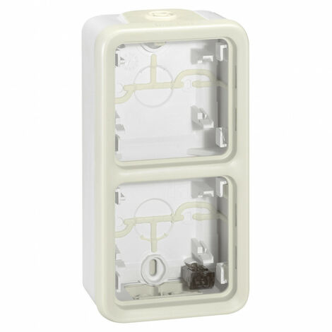 Legrand 069691 - Boîtier à embouts Prog Plexo composable blanc - 2 postes verticaux