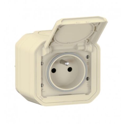Legrand 069776L toma de corriente 2P+T impermeable Plexo 16A 250V IP55 IK08 completo saliente - arena