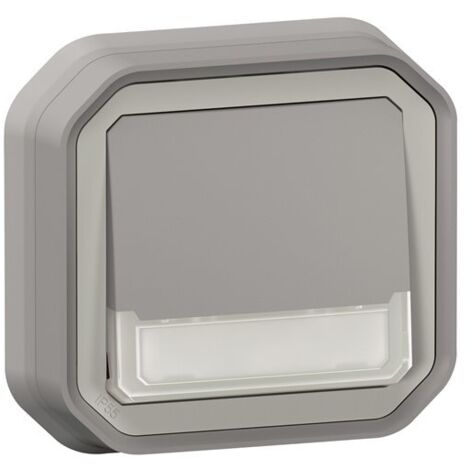 Legrand 069824L Pulsador NO-NF luz titular de la etiqueta con indicador a prueba de agua Plexo 10A IP55 IK08