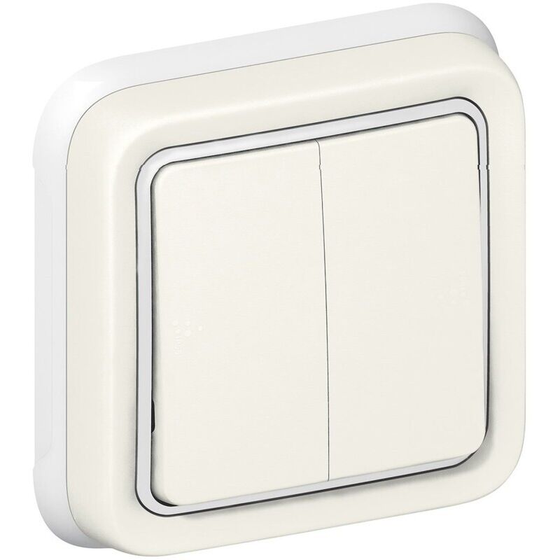 Legrand 069855 Double switch or two-way switch, waterproof, complete Plexo IP55 flush-mounted - white