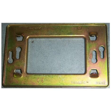 Legrand 074803 Support métal à vis - Mosaïc 45 - 3 Modules - gris