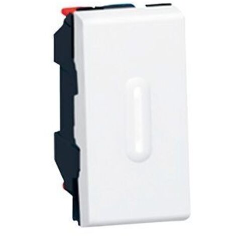 Legrand 077032 - Pulsador inversor Prog Mosaic - 1 mod - con indicador LED - 6 A - blanco