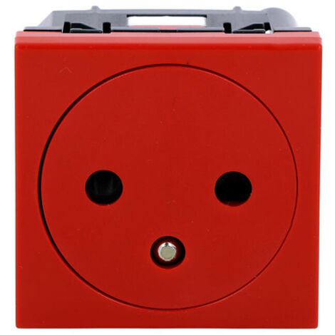 Legrand 077118 Prise 2P+T enjoliveur rouge