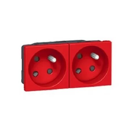 Legrand 077152 - Presa multiporta Prog Mosaic - 2x2P+T con codifica 45° - 4 mod - rossa