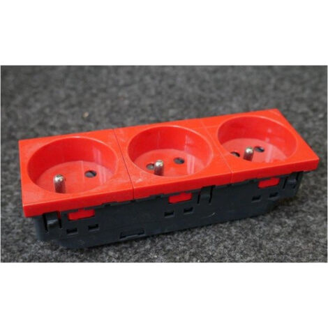 Legrand 077153 - Prise multi supports Prog Mosaic - 3x2P+T à détrompage à 45° - 6 mod - rouge