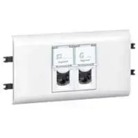 Legrand 078673 Prise Legrand Mosaic avec plaque+support pour DLP cv 65 - 2xRJ45 Cat.5e FTP - blanc