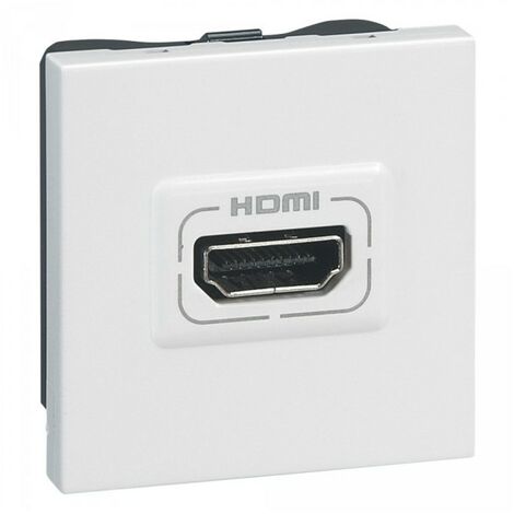 078778 Prise HDMI Type-A version 2.0 préconnectorisée Mosaic 1 module -  blanc - professionnel