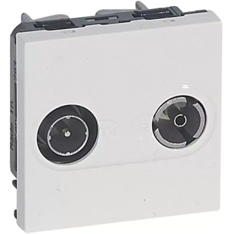 Legrand 078783 TV/fm-Anschluss legrand mosaic - ø9,52 männlich-weiblich - 2 mod - weiß