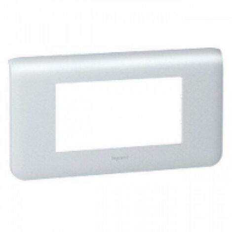 Legrand 079014 - Plaque Mosaic 4 Modules Horizontal Aluminium