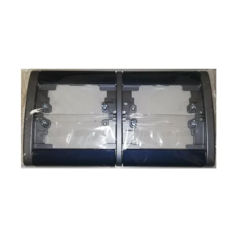 082157 Plaque double horizontale Sagane Kozi Nuit d'encre/Magnésium - Legrand