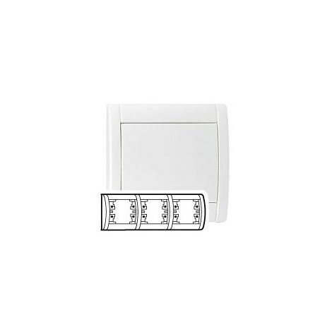 Legrand 085008 - Plaque Sagane Opalis - horizontale - 3 postes - blanc - blanc