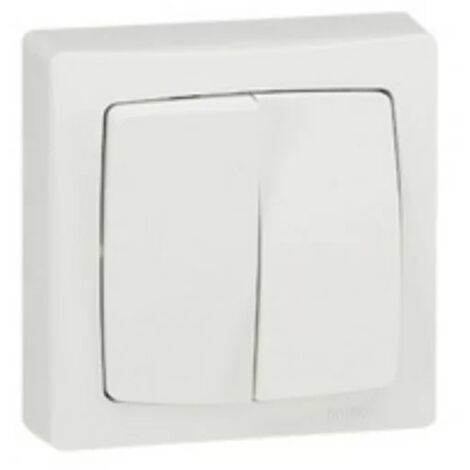 Legrand 086007 10AX Zweiwegeschalter + 6A 250V kompletter Aufputztaster – Weiß