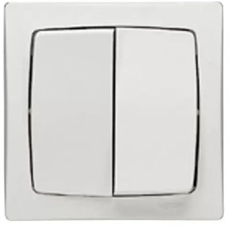 Legrand 086021 – Doppeltaster für komplette Aufputz-Schaltanlage – 6 A – weiß