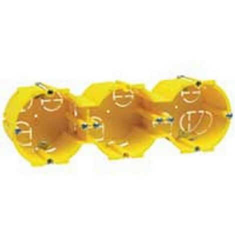 Legrand 089345 - Boîte ENCAST BATIK CLOISON S»CHE - Ø65 - 3 POSTES HORIZONTAUX -