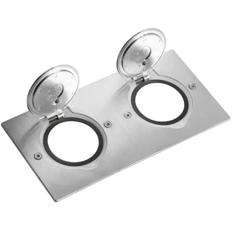 Legrand 089702 Bodenplatte 2 Posten rechteckig zum Bestücken Platinum IP44 IK08 - Edelstahl gebürstet