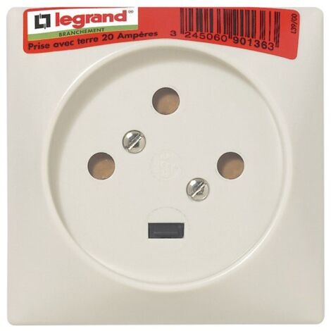 Legrand 090136 Base empotrable 20 A - 3P+T - placa 80x80 - marfil (etiq)