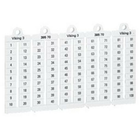 Legrand 39524 - Plaque repères bloc jonction Viking 3 - lect horiz - pas 6 - chiffres 401 à 500