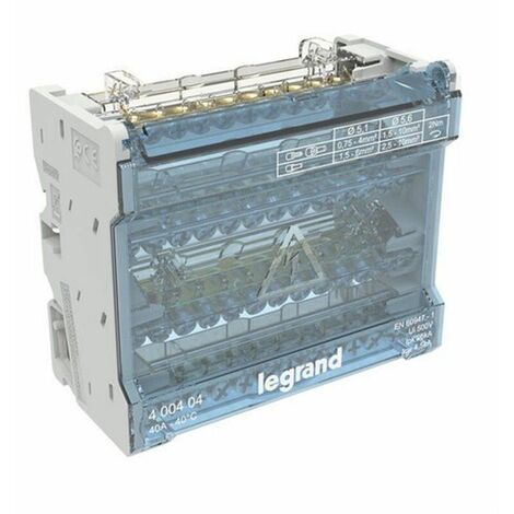 LEGRAND 400404  Distributore modulare a sbarre sfalsate 4P 40A 12 uscite 6 moduli