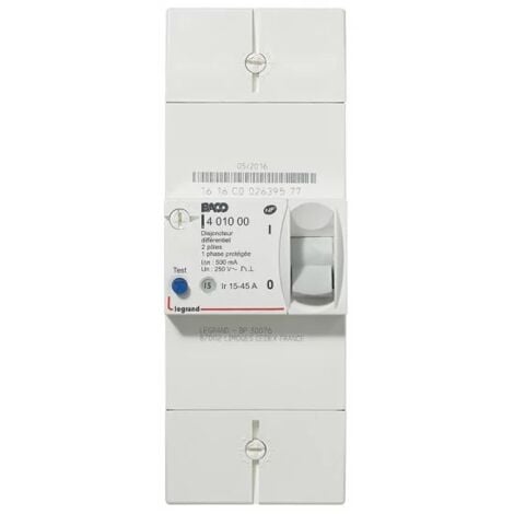 LEGRAND 401000 Circuit breaker EDF Différentiel 500 ma Instantaneous 2P 45A