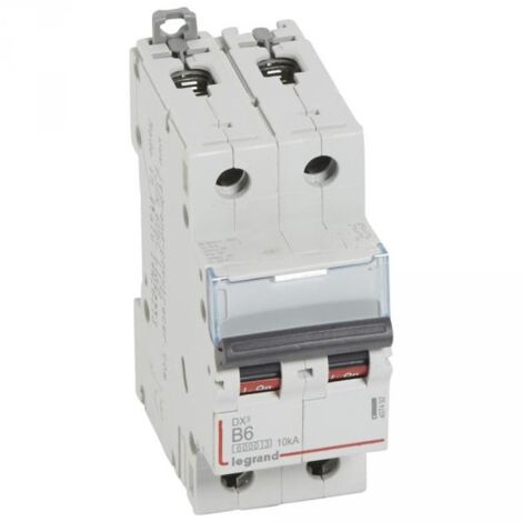 Legrand 407492 Disjoncteur dx≥ 6000 vis/vis 2p 230/400v 6A 10ka - Courbe B - Protect Départ