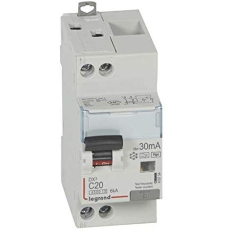 Legrand 410754 Fehlerstromschutzschalter DX³ 4500 230V - 20A TypF 30mA - Kurve C - 2 Module
