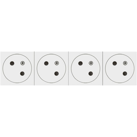Legrand – Prise quadruple avec terre Mosaic – 4 modules – Intensité 16A – Tension 250V – Montage à vis – Pré-câblée pour installation rapide
