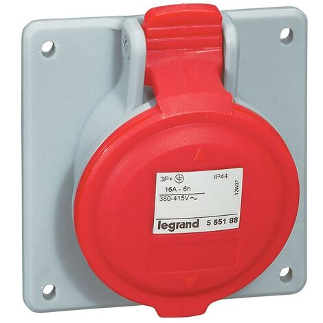 LEGRAND 555188  Quadratischer Sockel 16A 3P + TT 415V IP44
