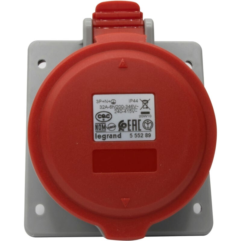 Legrand - 555289 Embase carrée 32A 3P+N+TT 415V IP44