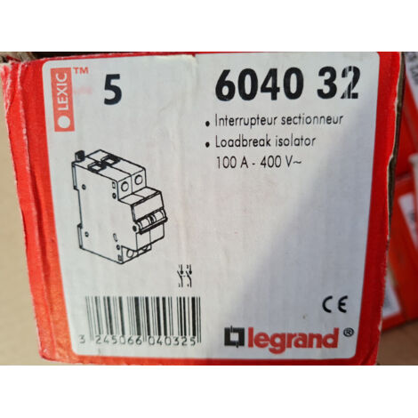 Legrand 604032- Interrupteur Sectionneur LEXIC 2P 100A