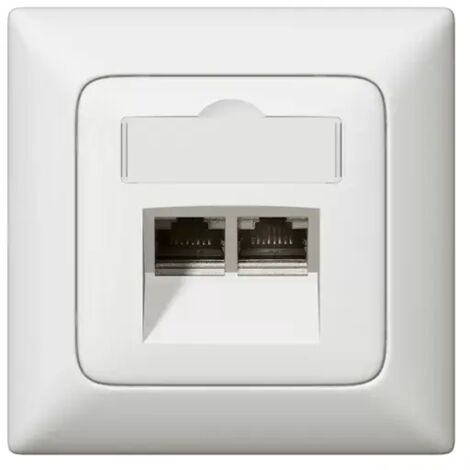 Legrand Abdeckung RJ45 C5 C6 mit Beschriftungsträger Creo ultraweiß 776758