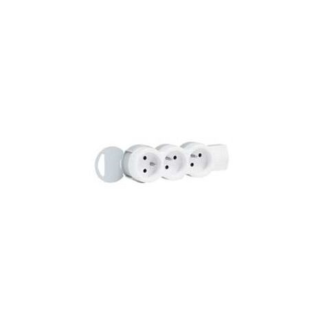 Legrand – Bloc multiprise 3 prises 2P+T à câbler – Puissance 3500W – Prise à 90° pour transformateur – Ultra-plat et fixable au mur - 3XPRISE