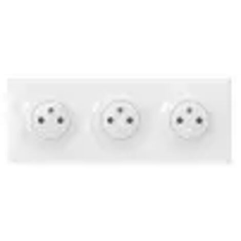 Legrand – Bloc prise triple Dooxie – Plaque de finition blanche – Prise de courant complète – Mode de pose encastré – Indice de protection IP20