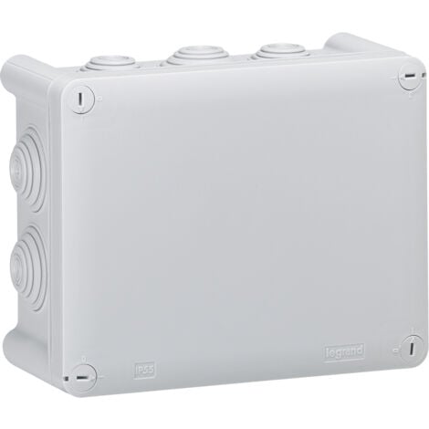 Legrand - Boîte de dérivation rectangulaire - 180x140x86 mm - Fermeture 1/4 de tour - Gris