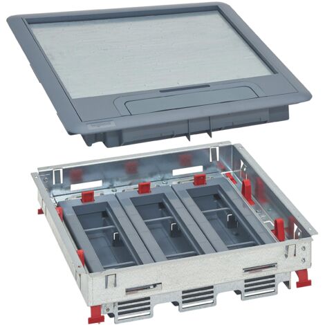 Legrand – Boîte de sol complète 24 modules – Supports horizontaux pour tous types de sol – Hauteur réglable 80-110mm – Installation rapide sans outil