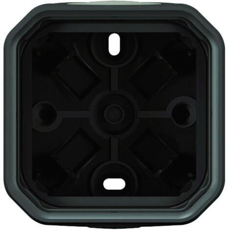 Legrand - Boîtier apparent 1 poste Plexo avec 2 embouts et 1 entrée - Anthracite
