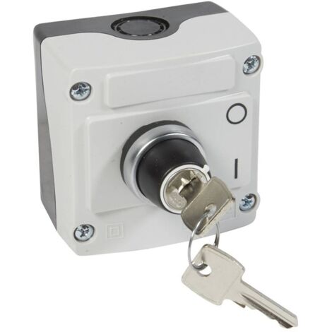Legrand – Boîtier de protection pour prise électrique IP66 – Bouton tournant à clé 2 positions – Couvercle gris – Tension 120-690V AC, 24-230V DC
