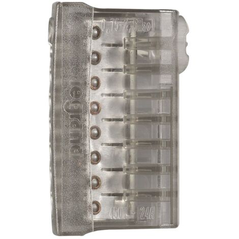 Legrand - Borne de connexion Nylbloc auto pour fils rigides - 3 bornes grises pour 8 fils