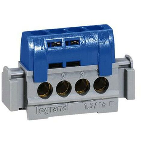 Legrand – Bornier universel sur support 12 connexions – Courant 100 A – Section câble 25 mm² – Longueur 113 mm – 4824
