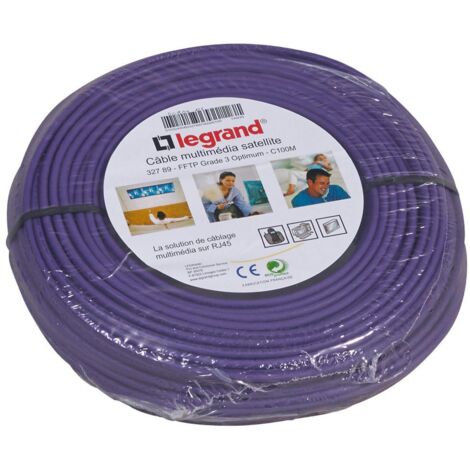 Legrand – Câble coaxial multimédia 100m F/FTP – Gaine LSZH pour installations TV et satellite – Impédance 100 ohms – 32789