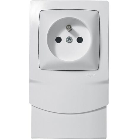 Legrand - Cadre saillie 1 poste avec prise de courant pour moulure 12,5mm