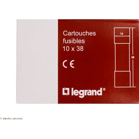 Legrand – Cartouche 10x38mm avec voyant 32A – Pouvoir de coupure 20000A – 10 pièces pour protection électrique domestique
