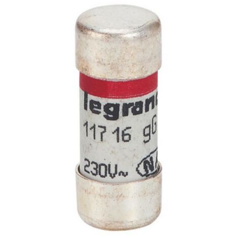 Legrand – Cartouche cylindrique 10,3x25,8mm 16A – Tension 230V – Pouvoir de coupure 6000A – Protection des lignes électriques domestiques