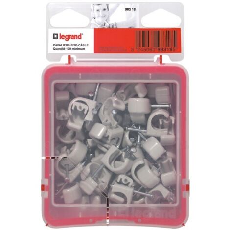 Legrand - Cavaliers Multifix x 100 - souples - Pour câble Ø14mm à Ø20 mm - Gris