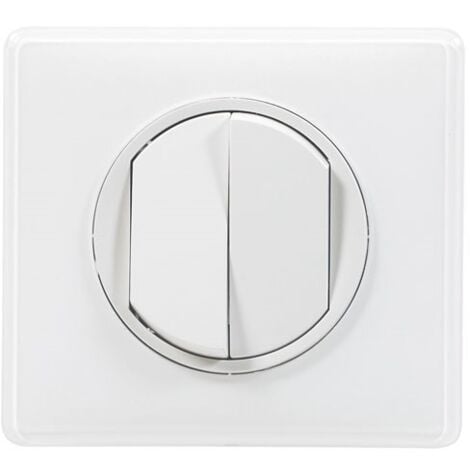LEGRAND - Céliane interrupteur double ou v/vt blanc Yesterday complet