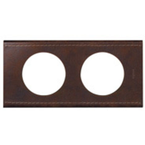 LEGRAND CÉLIANE PLAQUE MATIÈRES DOUBLE CUIR BRUN - 069402