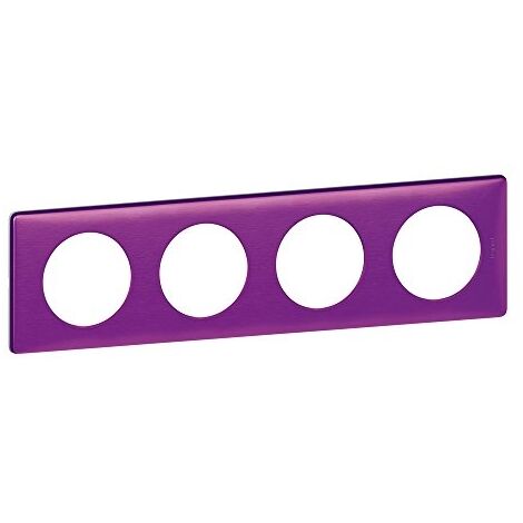 LEGRAND CÉLIANE PLAQUE MÉTAL QUADRUPLE VIOLET IRISÉ - 068714