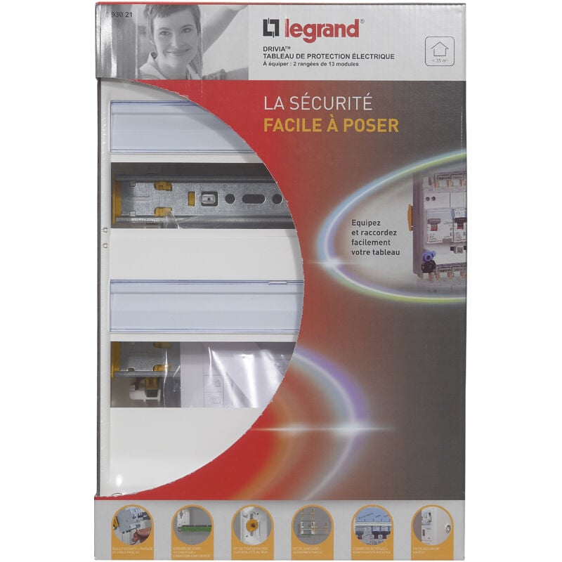 Coffret à équiper - 2 rangées 13 modules - 375x250x103,5mm - avec borniers - Legrand