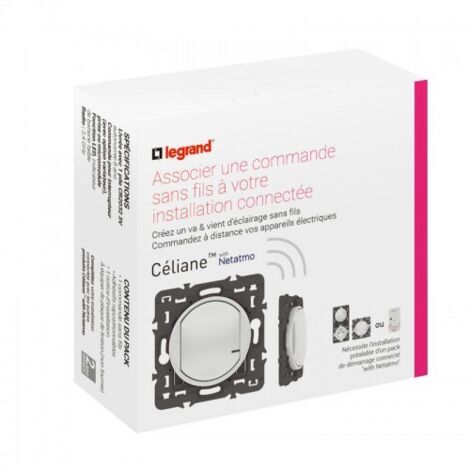 Legrand – Commande sans fil 67723A pour éclairage ou prise connectés – Céliane with Netatmo – Blanc – Technologie de contrôle à distance